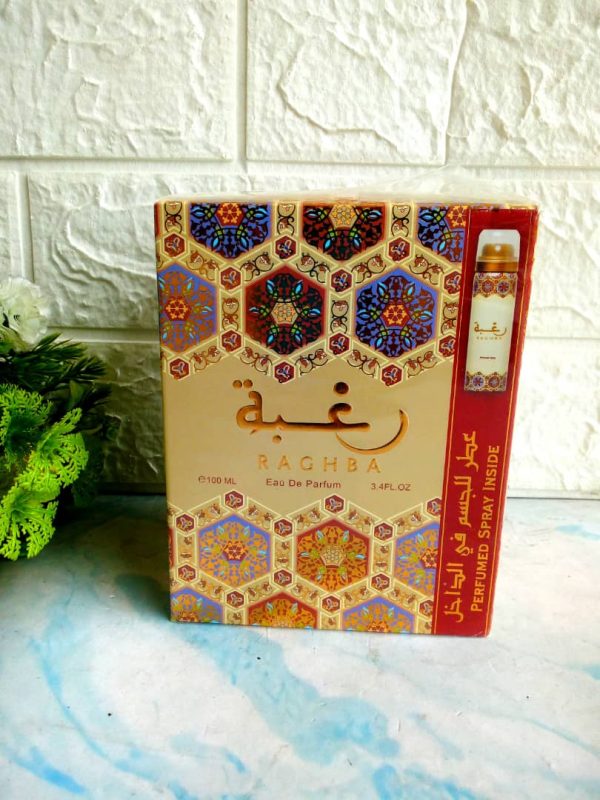 Lattafa (Raghba) 100ml and Deodorant body spray